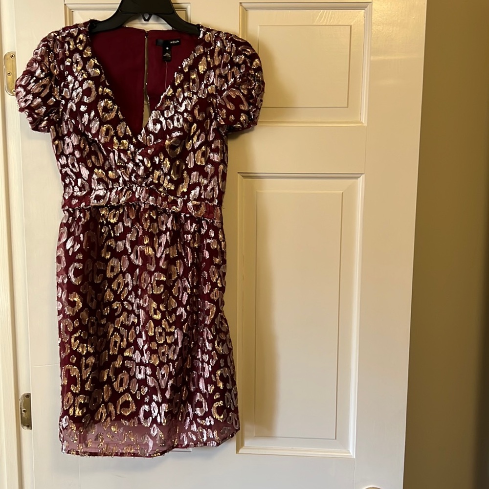 Aqua Shimmer Leopard Dress